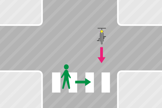 基本過失割合10：0 信号機のない横断歩道で自転車が歩行者に衝突