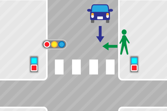 横断歩道手前の事故
