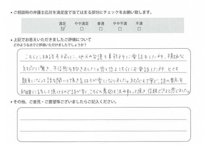 交通事故のご相談を頂いたお客様の声