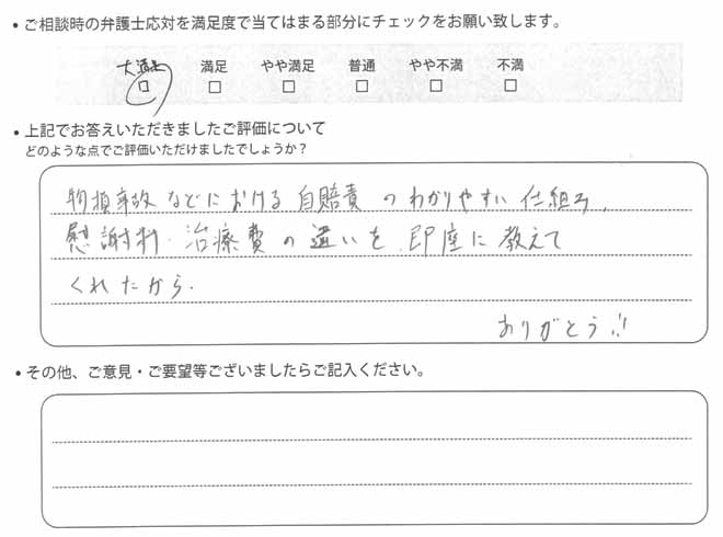 交通事故のご相談を頂いたお客様の声