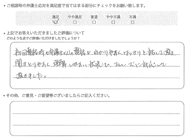 交通事故のご相談を頂いたお客様の声