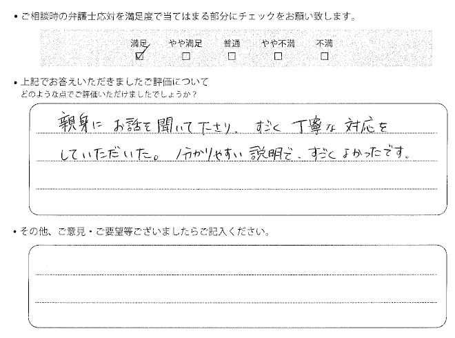 交通事故のご相談を頂いたお客様の声