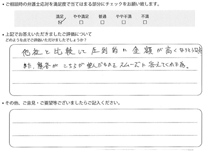 交通事故のご相談を頂いたお客様の声