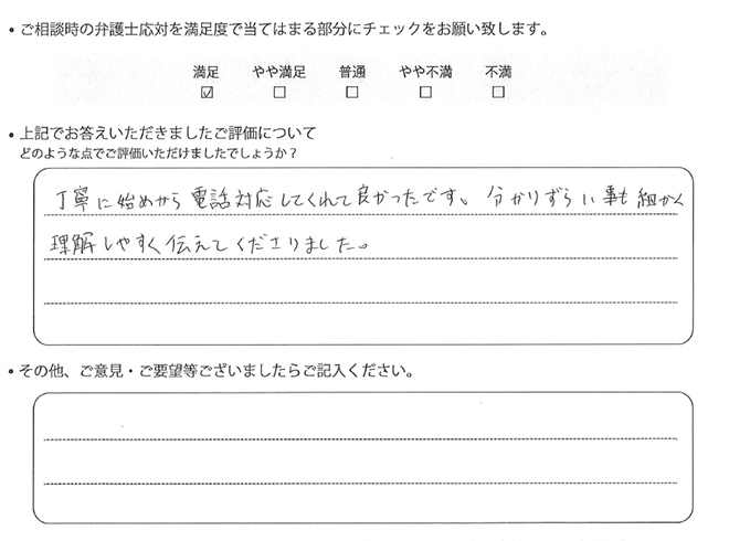 交通事故のご相談を頂いたお客様の声