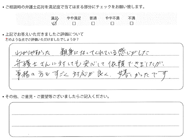 交通事故のご相談を頂いたお客様の声