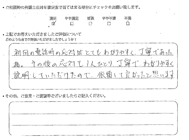 交通事故のご相談を頂いたお客様の声