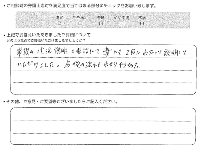 交通事故のご相談を頂いたお客様の声