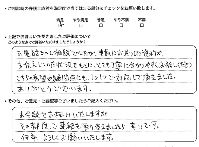 交通事故のご相談を頂いたお客様の声