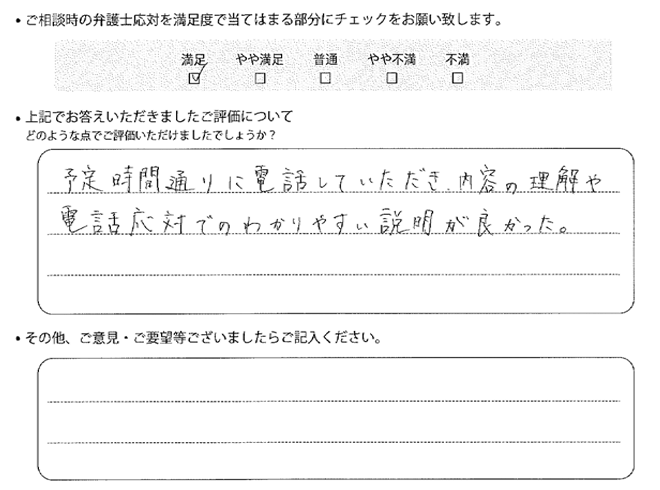 交通事故のご相談を頂いたお客様の声
