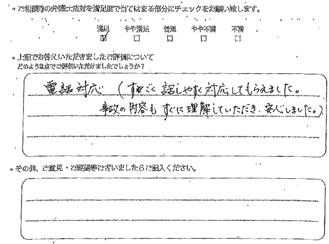 交通事故のご相談を頂いたお客様の声
