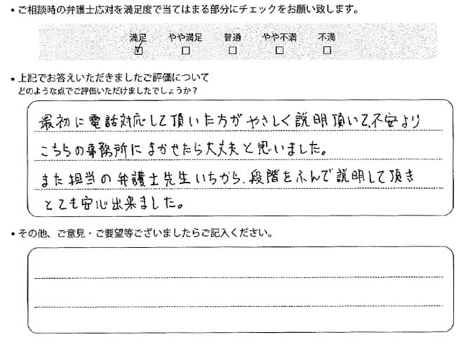 交通事故のご相談を頂いたお客様の声