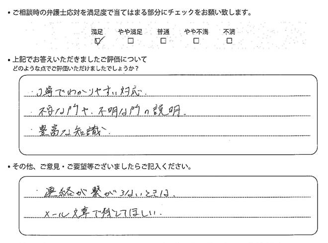 交通事故のご相談を頂いたお客様の声