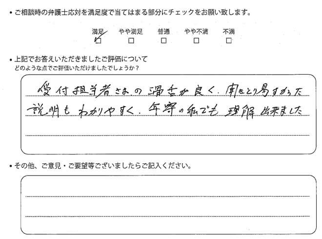 交通事故のご相談を頂いたお客様の声